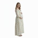 Sessão de fotos de maternidade com estampa de margarida com vestido maxi cichic damasco Sessão de fotos de maternidade com estampa de margarida com vestido maxi cichic damasco