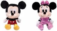 Set 2 Pelucias Originais Disney Big head Mickey Minnie 22 cm