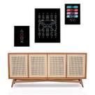 Set 3 Quadros Decorativos Gamer Preto - com vidro
