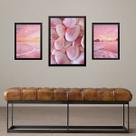 Set 3 Quadros Decorativos Praia Rosa