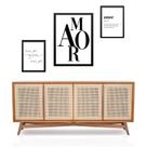 Set 3 Quadros Minimalistas Amor - com vidro