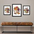 Set 3 Quadros Vintage Café Com Flores Set 3 Quadros Vintage Café Com Flores