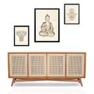 Set 3 Quadros Zen Minimalista Buda - com vidro Set 3 Quadros Zen Minimalista Buda - com vidro