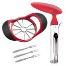 Set Cortador y Descorazonador de Manzanas SINGARE con 12 Cuchillas y Tenedores