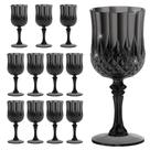 Set de 12 Copas de Vino HTTBEIZI Negras de Plástico de 210 ml