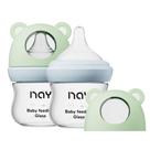Set de 2 biberones de vidrio natural yanyoyo anti-cólicos de 90 ml