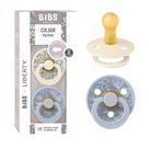 Set de 2 Chupetes con Babero Color Liberty Tetina Redonda Tamaño 2
