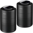 Set de 2 Purificadores de Aire para Dormitorio, Filtro HEPA Verdadero H13, Eliminador de Olores, Remueve Humo, Polvo, Polen y Caspa de Mascotas, Luz Nocturna para Sala, Dormitorio, Sistema de Filtración Silencioso de 24dB