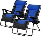 Set de 2 Sillas de Gravedad Cero Acolchonadas Nestl para Exteriores en Negro/Azul