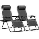 Set de 2 Sillas de Gravedad Cero Greesum de Malla de Acero Reclinables