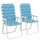 Set de 2 sillas plegables Outsunny para patio y camping, color azul