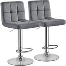 Set de 2 Taburetes de Bar Ajustables Yaheetech de Terciopelo con Giratorio