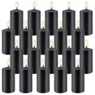 Set de 20 Velas Negras tipo Pilar sin Goteo ni Humo de 10 cm
