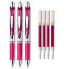 Set de 3 Bolígrafo de Gel Pentel EnerGel Deluxe RTX, 0,7 mm, Rosa