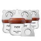 Set de 4 Biberones de Vidrio Yanyoyo 90 ml Anticólicos con Flujo Lento