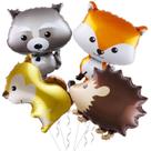 Set de 4 globos de aluminio con forma de animales de la jungla Safari LHOAVWE de 25"
