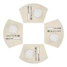 Set de 4 individuales de vinilo SHACOS en forma de cuña beige y blanco