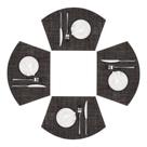 Set de 4 Individuales en Forma de Cuña SHACOS de Vinilo Tejido para Mesa Redonda Set de 4 Individuales en Forma de Cuña SHACOS de Vinilo Tejido para Mesa Redonda