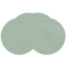 Set de 4 individuales redondos SHACOS de 38 cm en algodón y poliéster color salvia
