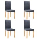 Set de 4 sillas de comedor vidaXL en imitación ante gris elegante Set de 4 sillas de comedor vidaXL en imitación ante gris elegante
