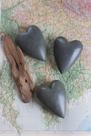 Set de 6 corazones de piedra gris oscuro KALALOU para decoración del hogar