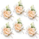 Set de 6 Corsajes de Muñeca de Rosa Champagne Serwalin para Boda y Promoción