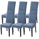 Set de 6 Fundas Elásticas Jacquard Azules para Sillas de Comedor