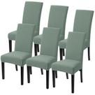Set de 6 Fundas Elásticas para Sillas de Comedor en Verde Salvia