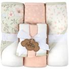 Set de 6 Piezas de Toallas de Baño para Bebé con Capucha y Diseño Floral