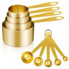 Set de 9 Piezas de Tazas Medidoras GuDoQi de Acero Inoxidable en Oro