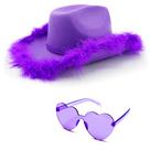 Set de accesorios Sombrero de vaquero morado de 4E con gafas de sol