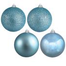 Set de Adornos Vickerman 3" Bola Acabado 4 Azul Bebé, Paquete de 16
