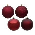 Set de Adornos Vickerman 3" Bolas Burdeos con 4 Acabados Surtidos, 16 piezas