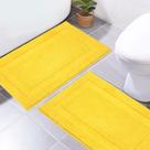 Set de Alfombrillas de Baño SHACOS Súper Suaves 50x80cm Amarillo (2 Piezas)