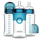 Set de Biberones Smilo para Bebé 300 ml Paquete de 3 con Sistema Anticólico y Flujo Lento