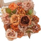 Set de Caja Combo de Flores Artificiales Serwalin Dahlia Naranja