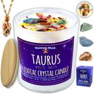 Set de Caja de Regalo con Vela OSO BAILARÍN Tauro Zodíaco con Cristales