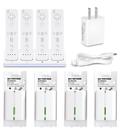 Set de Cargador para Mando Wii con Baterías Recargables de 2800mAh, Paquete de 4