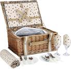 Set de Cesta de Picnic G GOOD GAIN de Mimbre para 2 Personas con Bolsa Térmica