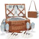 Set de Cesta de Picnic HappyPicnic para 4 Personas con Cooler y Manta