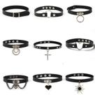 Set de Collares Gargantilla N/Q Punk de Cuero PU Gótico con Remaches Tachonados