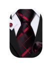 Set de Corbata Barry.Wang Burdeos a Rayas de Seda 150 cm