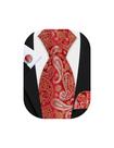 Set de Corbata Barry.Wang Roja Coral con Diseño Paisley de Seda 150cm Set de Corbata Barry.Wang Roja Coral con Diseño Paisley de Seda 150cm