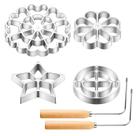 Set de Cortadores de Galletas Ziliny Rosetón Hierro 25 cm Mango 4 Moldes con Formas