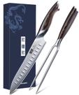 Set de Cuchillos de Cocina HOSHANHO Cuchillo de Tajo de 20 cm y Tenedor de 18 cm Muy Afilados