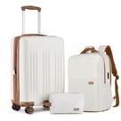 Set de Equipaje Kono 3 Piezas Carry-On 20" con Cerradura TSA Color Crema