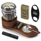 Set de Humidor de Puros SEMKONT con Cortapuros, Encendedor y Cenicero