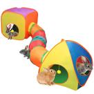Set de Juego para Conejos YUEPET: Túnel y Cubo Plegable Arcoíris