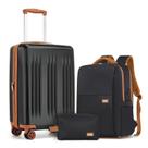 Set de maletas Kono 3 piezas 20" con cerradura TSA giratoria negra