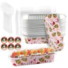 Set de Mini Moldes para Pan ylnurac Navidad Rosa con Tapa 200 ml Paquete de 50